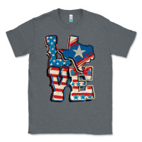 Charcoal Heather Love Texas  4th of july Classic Tee - CowGirlArtShop