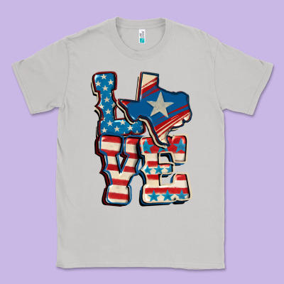 Love Texas  4th Of July Classic Tee Designed By Cowgirlartshop