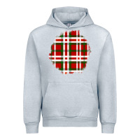 Heather Grey Christmas Tartan Patch Urban Hoodie - BundleAndBundleShop