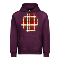 Mauve Wine Christmas Tartan Patch Urban Hoodie - BundleAndBundleShop