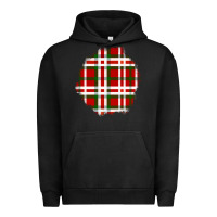 Pigment Black Christmas Tartan Patch Urban Hoodie - BundleAndBundleShop