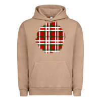 Pigment Burro Christmas Tartan Patch Urban Hoodie - BundleAndBundleShop