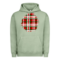 Pigment Oil Green Christmas Tartan Patch Urban Hoodie - BundleAndBundleShop