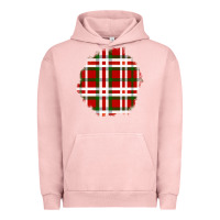 Pigment Salmon Christmas Tartan Patch Urban Hoodie - BundleAndBundleShop