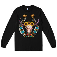 Black western horseshoe skull Long Sleeve Tee - RanaPortraitStore