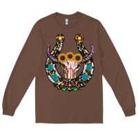 Chestnut western horseshoe skull Long Sleeve Tee - RanaPortraitStore