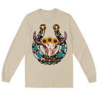 Mushroom western horseshoe skull Long Sleeve Tee - RanaPortraitStore