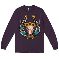 Plum western horseshoe skull Long Sleeve Tee - RanaPortraitStore