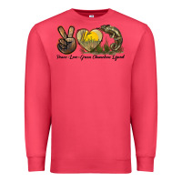 Cardinal Peace Love Green Chameleon Lizard Premium Sweatshirt - LillyAllenDesigns