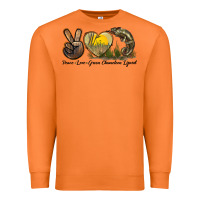 Carrot Peace Love Green Chameleon Lizard Premium Sweatshirt - LillyAllenDesigns