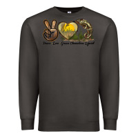Smoke Peace Love Green Chameleon Lizard Premium Sweatshirt - LillyAllenDesigns