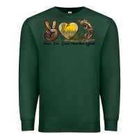 Sports Green Peace Love Green Chameleon Lizard Premium Sweatshirt - LillyAllenDesigns
