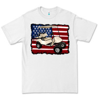 White golf cart american flag Premium Tee - Artiststas