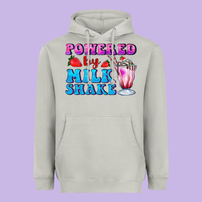 Powered By Milkshake Heavyweight Hoodie Designed By Adodesignshop