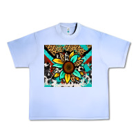 Grape Ice turquoise gemstone sunflower Urban Heavy Tee - Zillion Design Studio