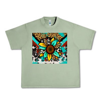 Oil Green turquoise gemstone sunflower Urban Heavy Tee - Zillion Design Studio
