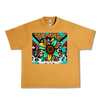 Peanut Butter turquoise gemstone sunflower Urban Heavy Tee - Zillion Design Studio
