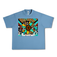 Pebble Blue turquoise gemstone sunflower Urban Heavy Tee - Zillion Design Studio