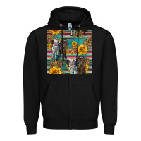 Black two cute heifers seamless pattern Zipper Hoodie - HRA Design Shop