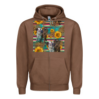 Chestnut two cute heifers seamless pattern Zipper Hoodie - HRA Design Shop