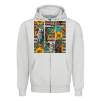 Dove Grey two cute heifers seamless pattern Zipper Hoodie - HRA Design Shop