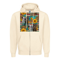 Sandshell two cute heifers seamless pattern Zipper Hoodie - HRA Design Shop