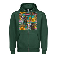 Sports Green two cute heifers seamless pattern Zipper Hoodie - HRA Design Shop