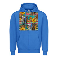 True Royal two cute heifers seamless pattern Zipper Hoodie - HRA Design Shop