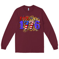 Burgundy est. 1776 4th of july Long Sleeve Tee - Zillion Design Studio