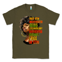 Army Green juneteenth 1885 because my ancestors weren't free in 1776 black woman Classic Tee - HRA Design Shop
