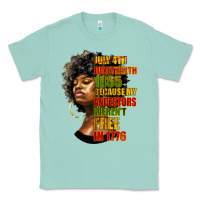 Seafoam juneteenth 1885 because my ancestors weren't free in 1776 black woman Classic Tee - HRA Design Shop