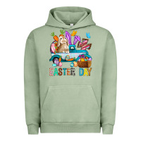 Pigment Oil Green Easter Day With Truck Urban Hoodie - BundleAndBundleShop