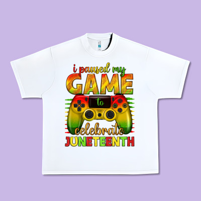 Urban Heavy Tee i paused my game celebrate juneteenth