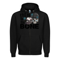 Black Chilled to the bone skull winter Zipper Hoodie - FaDigitalArtStudio