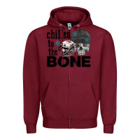 Burgundy Chilled to the bone skull winter Zipper Hoodie - FaDigitalArtStudio