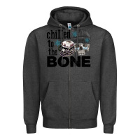 Charcoal Heather Chilled to the bone skull winter Zipper Hoodie - FaDigitalArtStudio