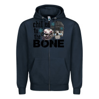 Navy Chilled to the bone skull winter Zipper Hoodie - FaDigitalArtStudio
