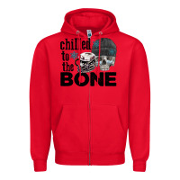 Red Chilled to the bone skull winter Zipper Hoodie - FaDigitalArtStudio