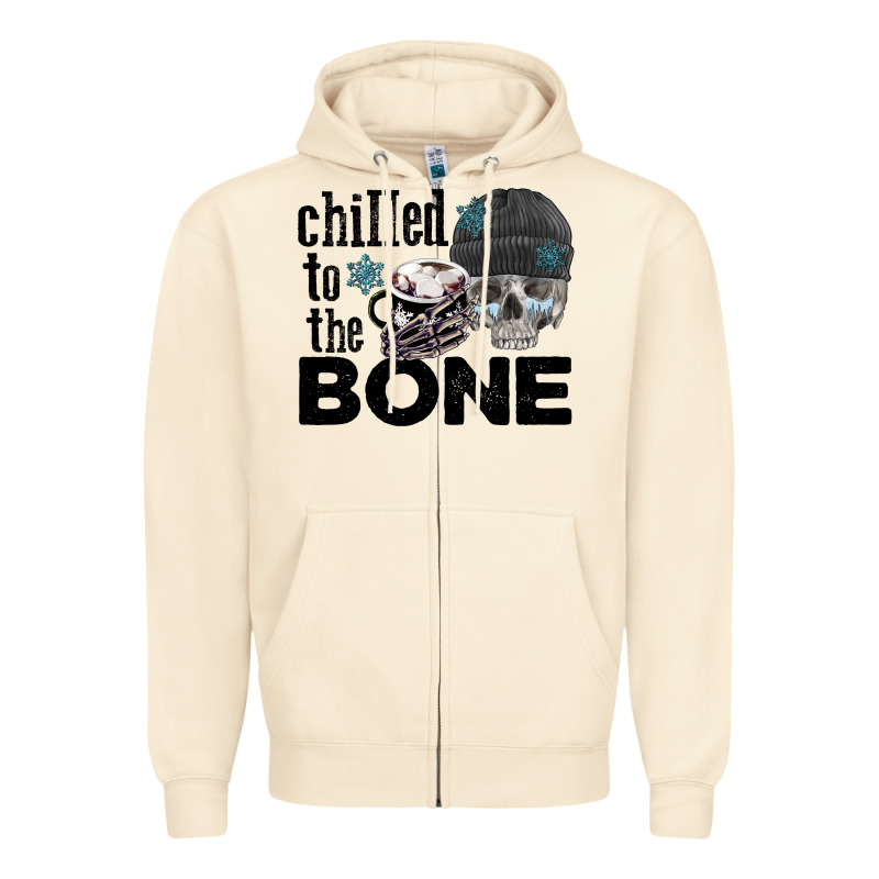 Chilled To The Bone Skull Winter Zipper Hoodie by FaDigitalArtStudio | Teevron