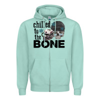 Seafoam Chilled to the bone skull winter Zipper Hoodie - FaDigitalArtStudio