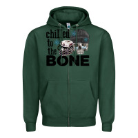 Sports Green Chilled to the bone skull winter Zipper Hoodie - FaDigitalArtStudio