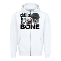 White Chilled to the bone skull winter Zipper Hoodie - FaDigitalArtStudio
