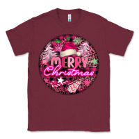Burgundy pink merry christmas Classic Tee - FaDigitalArtStudio