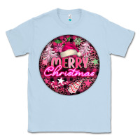 Dusty Blue pink merry christmas Classic Tee - FaDigitalArtStudio