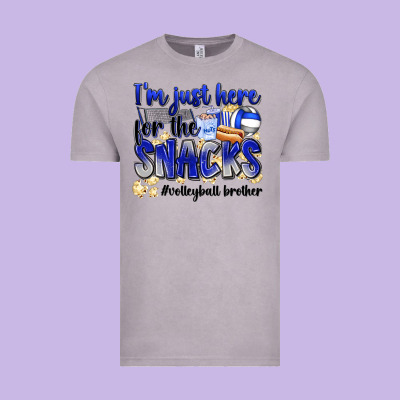 Im Just Here For The Snacks Volleyball Brother Vintage Tee Designed By Zillion Design Studio