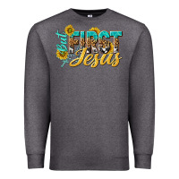 Charcoal Heather but first jesus Premium Sweatshirt - NancyCooperArtShop