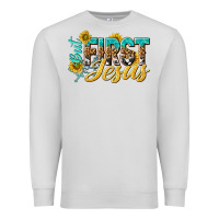Dove Grey but first jesus Premium Sweatshirt - NancyCooperArtShop