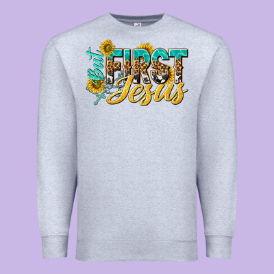 But First Jesus Premium Sweatshirt Designed By Nancycooperartshop