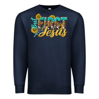 Navy but first jesus Premium Sweatshirt - NancyCooperArtShop