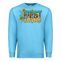 Ocean Blue but first jesus Premium Sweatshirt - NancyCooperArtShop